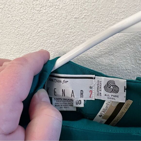 Kenar2 All Wool Green Dress NWT - Picture 8 of 9